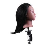 DECORNIJIA Tête De Mannequin Coiffure 14 Pouces Cheveux Vrais Peau Noire Pour Formation Étudiants Salon De Coiffure Support Pratique Cosmétologie