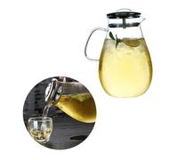 DECORNIJIA Théière Verre Borosilicaté Résistante Chaleur avec Filtre Intégré Capacité pour Infusions Chaudes et Froides pour Thé et Jus