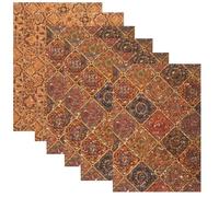 DECORNIJIA Tissu en Liège Coloré 6 Pièces Tissu Décoratif en Liège Souple et Résistant pour Fabrication Artisanale DIY Matériau Léger pour Couture Accessoires Faits Main Décoration