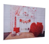 DECORNIJIA Toile de Fond Photographique Saint-Valentin 150X100 CM en Tissu Léger Solide Motifs Cœur et Fleurs Décor Romantique pour Studio Photo Fête Mariage et Portraits