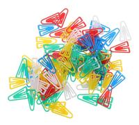 DECORNIJIA Trombones Multi-usages Mini Triangulaires en Plastique 100pcs Clips Légers pour Notes et Photos Usage Bureautique et Scolaire Couleur Aléatoire