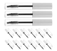 DECORNIJIA Tube de Mascara Vide Rond 10 Ml Blanc Transparent 15 Pièces, Flacon Rechargeable Anti-fuite pour Cils, Format Voyage Portable, Récipient Cosmétique pour Faux Cils et