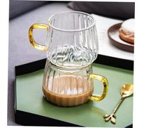 DECORNIJIA Verre à Boisson Transparent Résistant Chaleur avec Anse Tasse Verre Santé pour Thé Jus et et Facile à Transporter pour Usage Quotidien