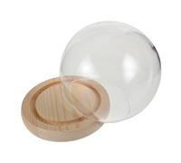 DECORNIJIA Verre Transparent avec Socle Protection Antipuces pour Fleurs et Figurines Argile Décoration de Bureau Couvercle Sphérique