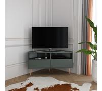 DECOROTIKA Aura Meuble TV d'angle 120 cm Armoires et Niches avec Pieds en Bois (Silva Vert)