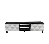 DECOROTIKA Lukas Console multimédia et Support TV, Effet marbre Noir/Blanc, 40 cm H x 150 cm W x 35 cm D