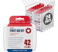 DecorRack Lot de 1000 pansements assortis pour boîte de premiers secours, 24 boîtes individuelles de 42 pièces chacune, comprend des pansements imperméables et en tissu pour petites coupures