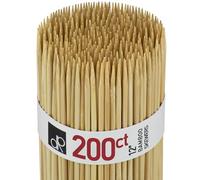 DecorRack Lot de 200 brochettes en bambou de 30 cm - Brochettes en bois extra stables pour kebabs, grillades et amuse-doigts - Bâtonnets en bois robustes pour bricoler - Idéal comme brochettes de