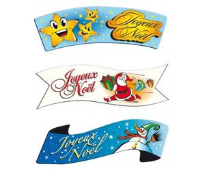 DECORS AZYME COMESTIBLES JOYEUX NOEL DIMENSIONS 94X32MM