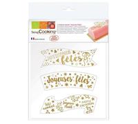 Décors azyme dorés Joyeuses fêtes