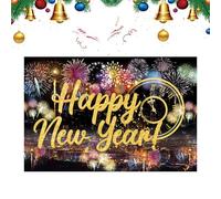 Décors de pour le Réveillon du Nouvel An,Impression 2D de Ballons Dorés Affiche d'Écran - 99x150 cm Décoration Murale Bonne Année 2026,Pour Photographie, Fête, Studio, Patio, Intérieur et