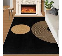 Décors minimalistes Golden Arch Tapis Home Decoe Noirs, Tapis antidérapants Modernes Noirs et dorés, appliqués au Couloir du Salon, de la Chambre à Manger (80x150cm)