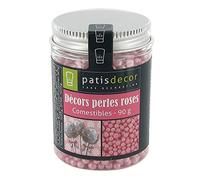 Décors perles roses comestibles