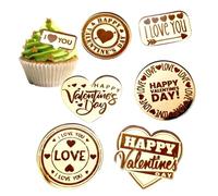 Décors Pour Cupcakes De La Saint-Valentin | Décorations De Fête En Acrylique - Décorations De Gâteau En Forme De Cœur | Pour Anniversaire Mariage Fêtes Cupcakes Pâtisseries Cadeau Maman