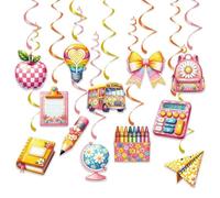 Décors Spirales pour Plafond,Décors Suspendus Spirales pour Rentrée Scolaire - 12 Pièces Guirlandes Ornements Suspendus pour Élèves Enseignants