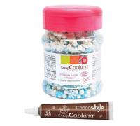 Décors sucrés La Reine des Neiges + Stylo chocolat Scrapcooking