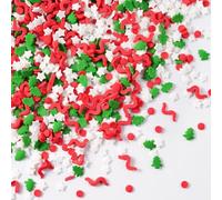 Décors Sucrés Noël 130 g - Rouge, vert et blanc Décorations en Sucre pour Gâteaux, Bûches, Cupcakes