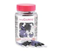 SCRAP COOKING - Décors Sucrés Os & Tête de Mort Décoration Pâtisserie Halloween Noir Violet - 50 g - 7414