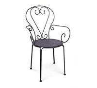 Decorspace Fauteuil « Etienne » coloré en acier revêtu par poudre pour jardin et bar, finition mate (anthracite)