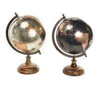 Decorspace Globe terrestre avec pied en bois pivotant sur l'axe décoration pour espaces de 32,5 cm