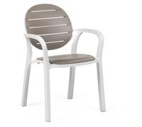 Decorspace Nardi Palma Fauteuil pour bar et restaurant en polypropylène fiber-glass Made in Italy Lot de 1 pièce Taupe Blanc