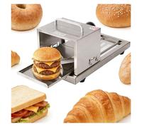 Décorticheuse commerciale pour sandwichs, décorticheuse manuelle pour les sandwiches, bagels et pain avec 4 réglages ajustables - Machine de portionnement durable pour le pain