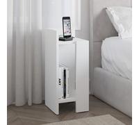DECORTIE Elos Moderne Table de nuit Module gauche Blanc 27 x 25 x 60 cm