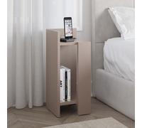 DECORTIE Elos Moderne Table de nuit Module gauche Gris moka 27 x 25 x 60 cm