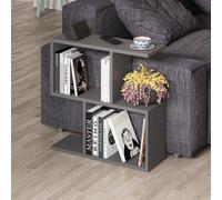 DECORTIE Homemania Moderne Table d'appoint Anthracite Gris Polyvalent 60 x 19.5 x 60 cm