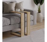 DECORTIE Muju Moderne Table d'appoint de forme C Chêne Anthracite Gris Chêne polyvalent 30 x 40 x 57 cm