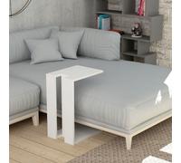 DECORTIE Muju Moderne Table d'appoint en forme de C Blanc polyvalent 30 x 40 x 57 cm