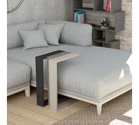 DECORTIE Muju Moderne Table d'appoint en forme de C, Gris anthracite- Gris moka polyvalente 30 x 40 x 57 cm