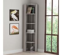 DECORTIE Nati Bibliothèque d'angle Vitrine, Moka clair 34 x 34 x 161 cm