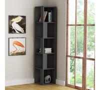 DECORTIE Piano Bibliothèque d'angle moderne Vitrine Gris anthracite 31 x 31 x 159 cm