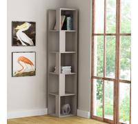 DECORTIE Piano Bibliothèque d'angle moderne Vitrine Gris Moka 31 x 31 x 159 cm