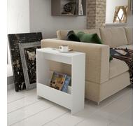 DECORTIE Simpi Table d'appoint moderne blanche polyvalente avec créativité 2 étages 55 x 20 x 60 cm