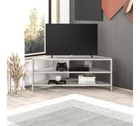 DECORTIE Thales Téléviseur d'angle moderne, centre multimédia, coin TV, effet marbre doré, 110 x 36 x 45 cm