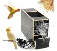 Décortiqueuse de céréales électrique, souffleuse à Gravier en Bois for Oiseaux, Vitesse réglable, séparation Rapide, réduction du gaspillage de céréales, for mil, céréales diverses(Black)