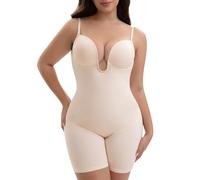 Decorus Bodysuit Gainant Sans Dos Pour Femmes : Body Gainant à Contrôle du Ventre à Dos Découvert - Body Shaper à Décolleté Profond pour Robe, beige, XX-Large