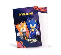 Décos et animations - 8 Cartes d'invitation Sonic Prime 10 x15 cm