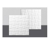 Decosa Dalle de plafond Dublin, polystyrène blanc, 50 x 50 cm - LOT de 5 sachets (= 4m2)