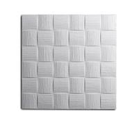 Dalle de plafond Dublin - DECOSA - Polystyrène blanc - 50x50 cm - 8-9 mm