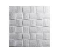 DECOSA Dalle de plafond DUBLIN - polystyrène - blanc - effet tressage - 50 x 50 cm - 5 sachets (=10 m2)