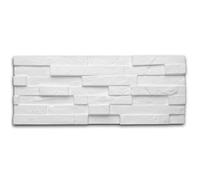 DECOSA Panneau mural à décorer Sierra 3D-relief - aspect briquette - polystyrène - blanc - 20 x 50 cm - 14 sachets (=7 m2)