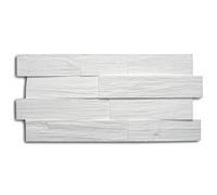 DECOSA Panneau mural à décorer Wood 3D-relief - aspect lambris bois - polystyrène - blanc - 23,50 x 50 cm - 8 sachets de 5 pièces (=4 m2)