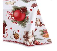 Decoser Nappe de Noël - Nappe de Table Flanelle pour Noël, Anti-Tache, Facile à Nettoyer, Nappe Rectangulaire Imperméable pour Noël (Fête - 140x180 cm)