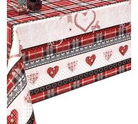 Decoser Nappe de Saint Valentin - Nappe de Table de Noël en Flanelle, Anti-Taches, Facile à Nettoyer, Nappe rectangulaire imperméable pour Noël (140 x 180 cm)