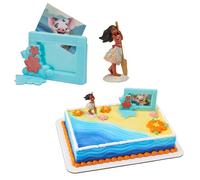 DecoSet® Disney Moana Adventures in Oceania Cake Topper, 2-Piece Cake Decorations with Figurine and Photo Frame Featuring Moana and Pua