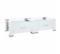 DÉCOSHOP - Double socle pour machine à laver avec tiroirs blanc MM22954