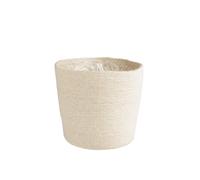 DECOSTYL-Cache-pot vannerie naturelle coloris blanc en jute - 18 x 16 x 13 cm